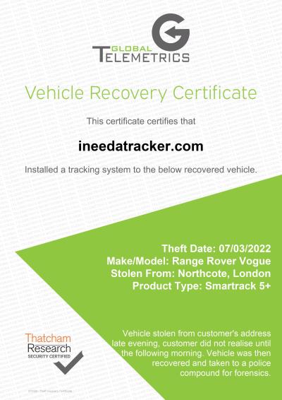 Recovered Range Rover Vogue